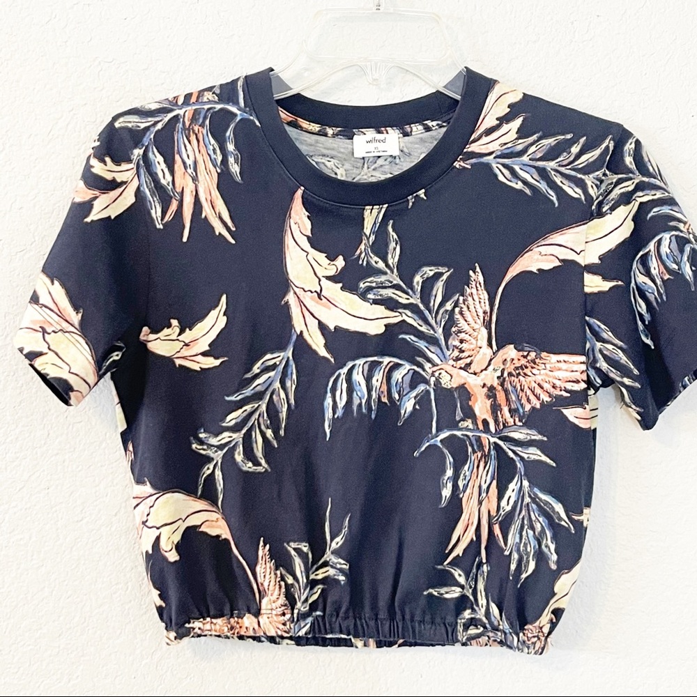 Aritzia Wilfred Tropical Floral Crop‎ Top